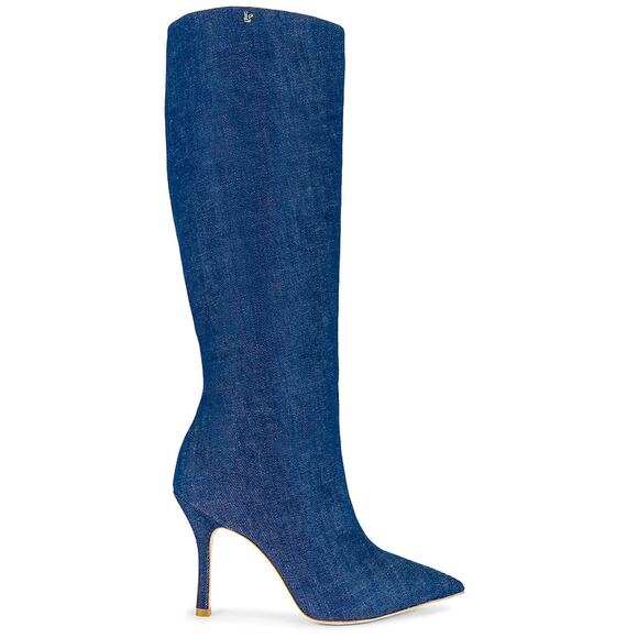 Larroude 'Kate' Blue Denim Boot Size 9